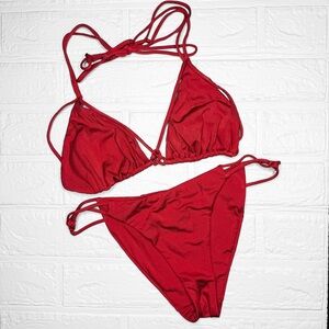 Agent Provocateur Red Triangle Bikini Set Top Size 4 Bottom Size 2